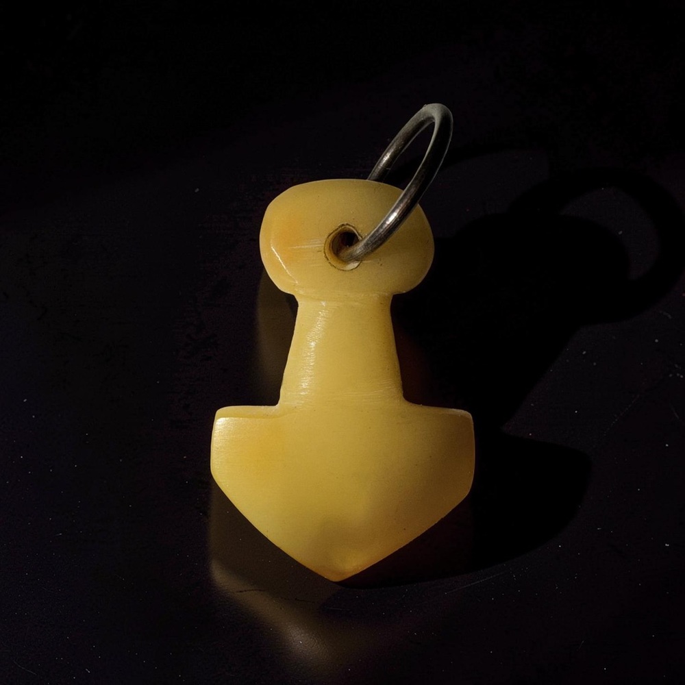 Genuine carved Butterscotch Amber Anchor pendant